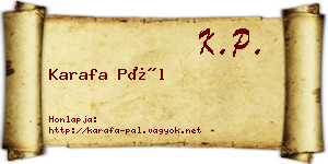 Karafa Pál névjegykártya